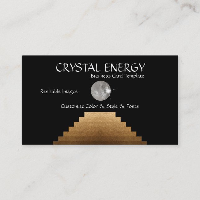 Reiki och Trappor Energy Crystal Affärskort Visitkort (Framsida)