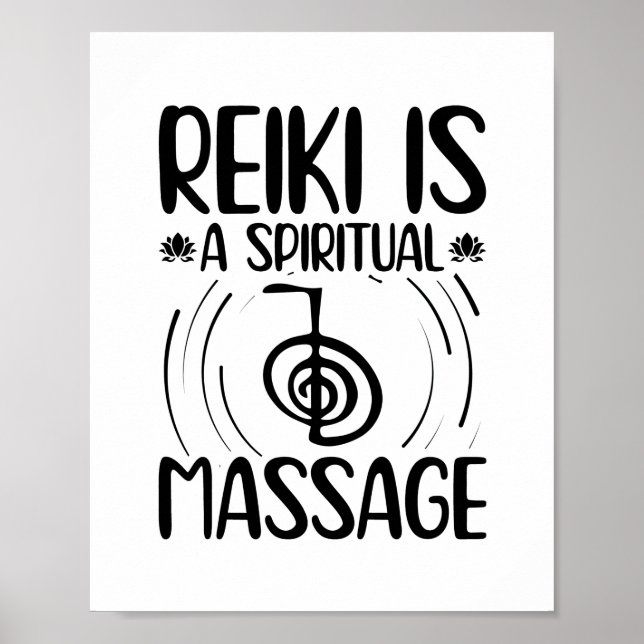 Reiki Ord | Yoga Healing Energy Chakras Gifts Poster (Framsidan)