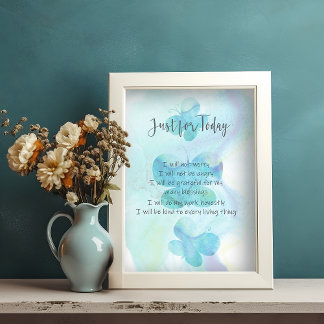 Reiki Prayer Printing Poster | Just for Today