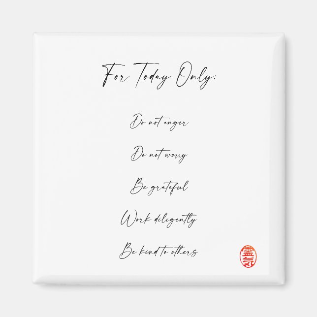 Reiki-precepts, principer magnet (Framsidan)