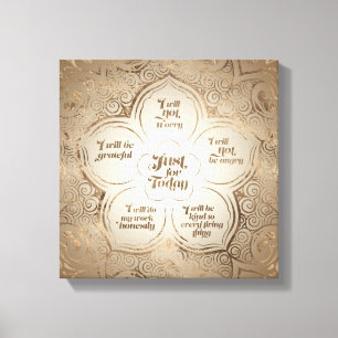 Reiki principer - guld- rent för Reiki Precepts Canvastryck