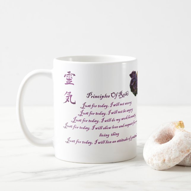 Reiki-principer just för Ro i dag Kaffemugg (Med munk)