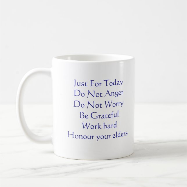 Reiki principer kaffemugg (Vänster)