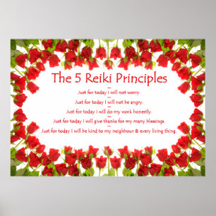 Reiki principer med ro poster