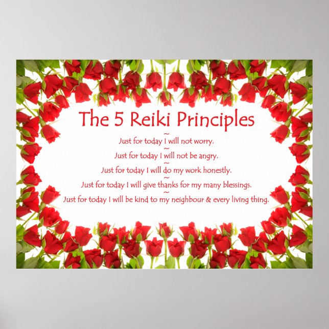 Reiki-principer med Ro Poster (Framsidan)