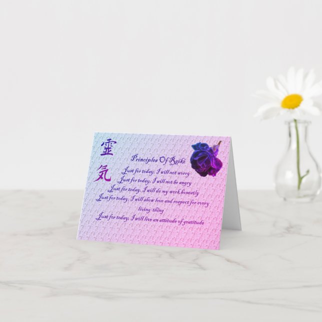 Reiki-principer och symbolkort för tom anteckning kort (Liten växt)