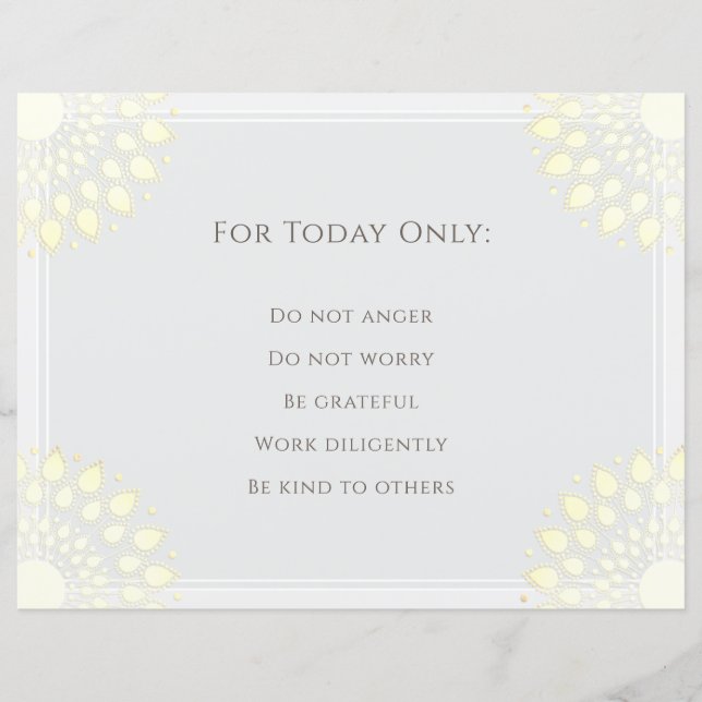 Reiki-principer, precepts (Framsida)