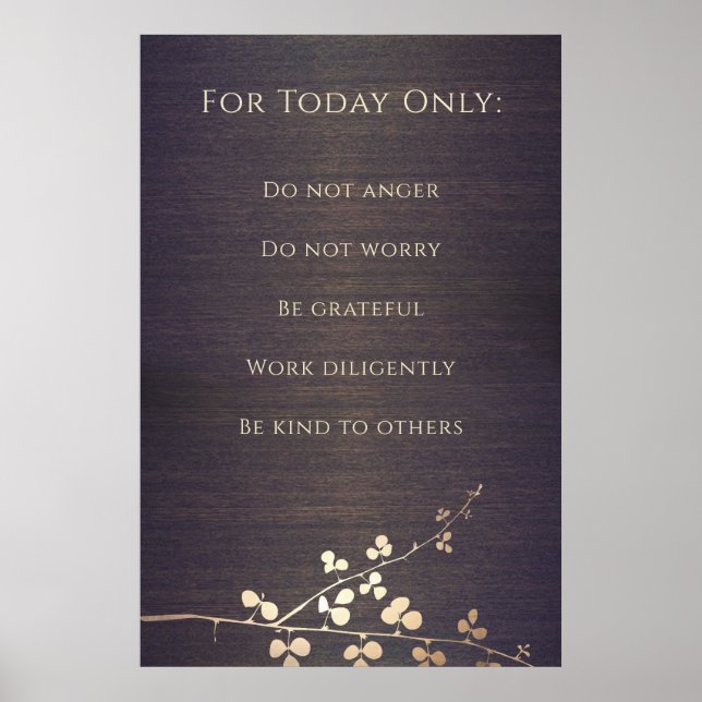 Reiki-principer, precepts poster (Framsidan)