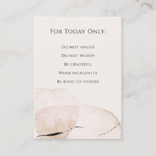 Reiki-principer, precepts visitkort