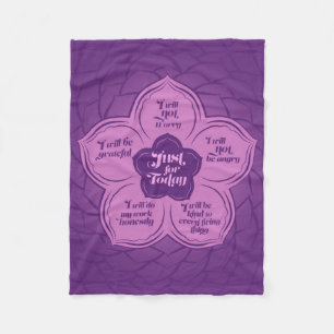 Reiki principer - Reiki Precepts i lotusblommar Fleecefilt