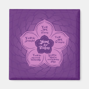 Reiki principer - Reiki Precepts i lotusblommar Magnet