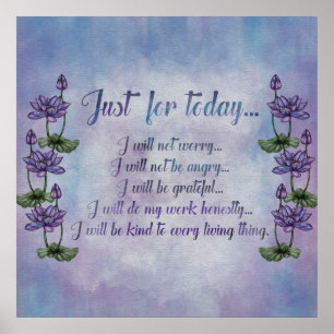 Reiki principer - Reiki Precepts Poster