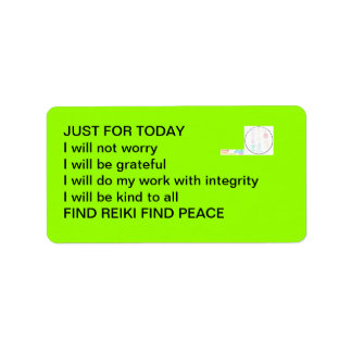 Reiki Principle Labels Adressetikett