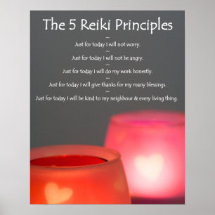 Reiki Principles med Candles Poster