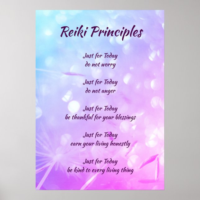 Reiki Principles Poster (Framsidan)