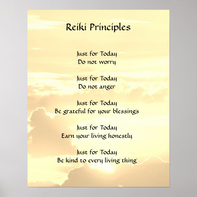 Reiki Principles Poster (Framsidan)