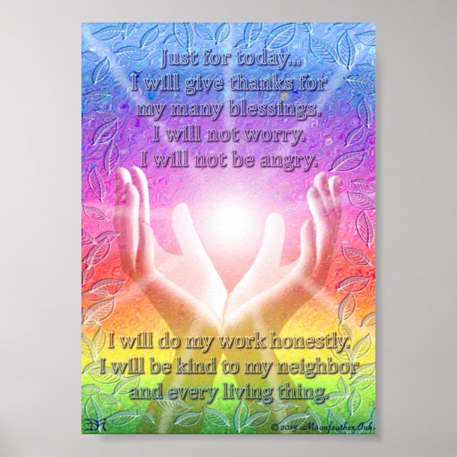 Reiki Principles Poster (Framsidan)