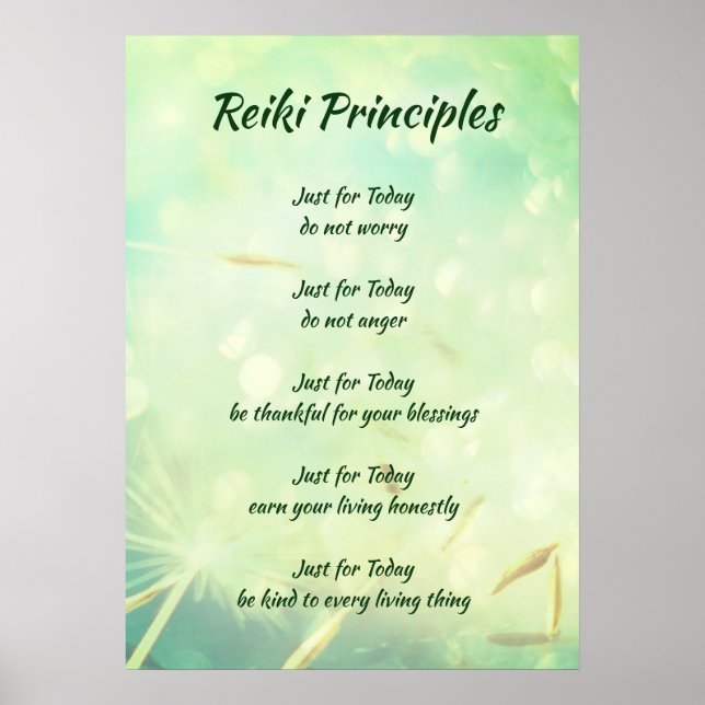 Reiki Principles Poster (Framsidan)
