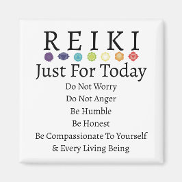 Reiki Principles Preepepepts on White Magnet