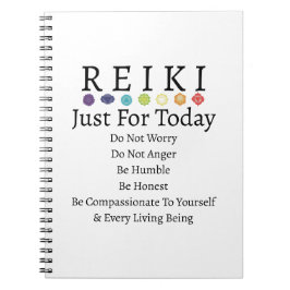 Reiki Principles Preepts White Anteckningsbok