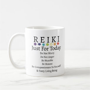 Reiki Principles Preepts White Kaffemugg