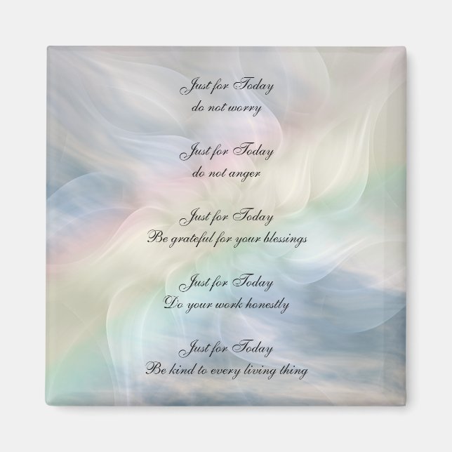 Reiki Principles Rainbow Mandala design Magnet (Framsidan)