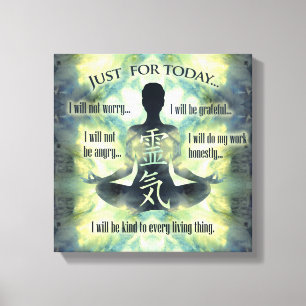 Reiki Principles - Reiki Preepts Canvastryck