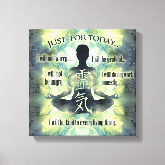 Reiki Principles - Reiki Preepts Canvastryck