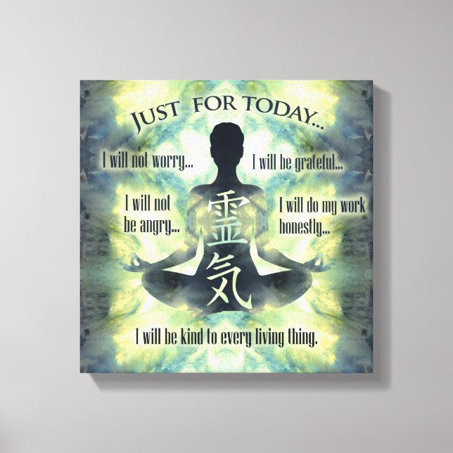 Reiki Principles - Reiki Preepts Canvastryck (Framsida)