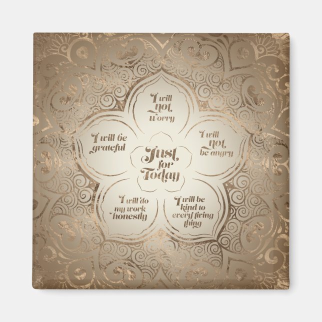 Reiki Principles - Reiki Preepts Golden Sheer Magnet (Framsidan)