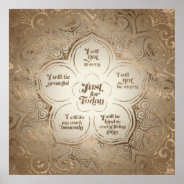 Reiki Principles - Reiki Preepts Golden Sheer Poster