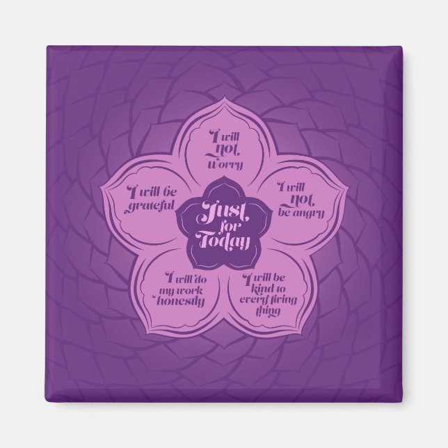 Reiki Principles - Reiki Preepts in Lotus Magnet (Framsidan)