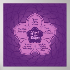 Reiki Principles - Reiki Preepts in Lotus Poster