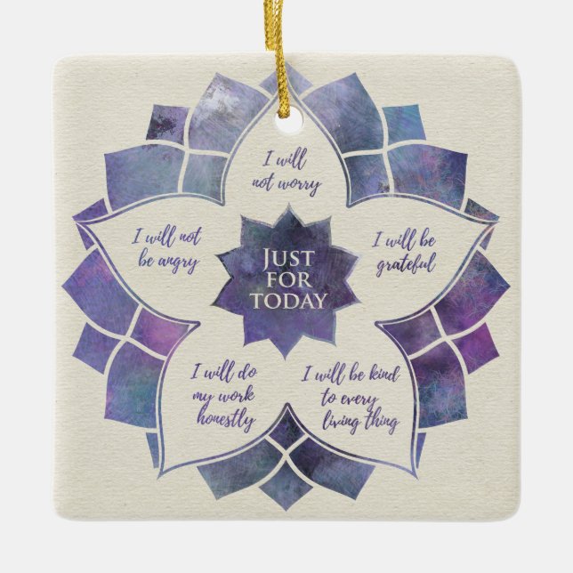 Reiki Principles - Reiki Preepts Julgransprydnad Keramik (Framsida)