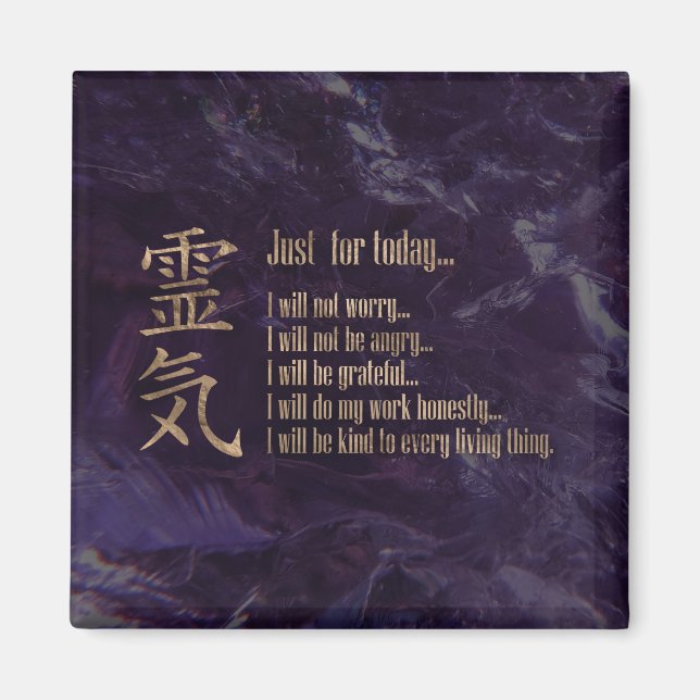 Reiki Principles - Reiki Preepts Magnet (Framsidan)