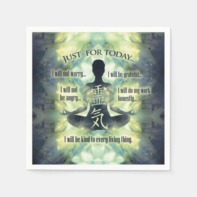 Reiki Principles - Reiki Preepts Pappersservett (Framsidan)