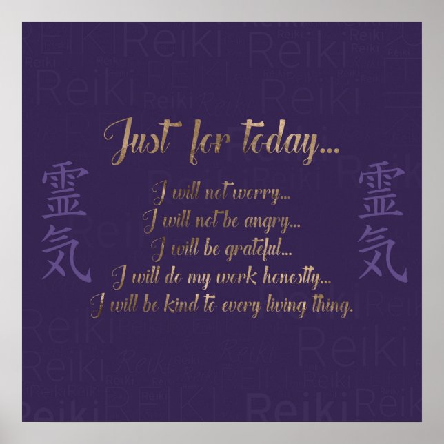Reiki Principles-Reiki Preepts Poster (Framsidan)