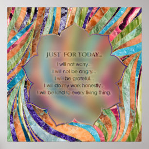 Reiki Principles - Reiki Preepts Poster