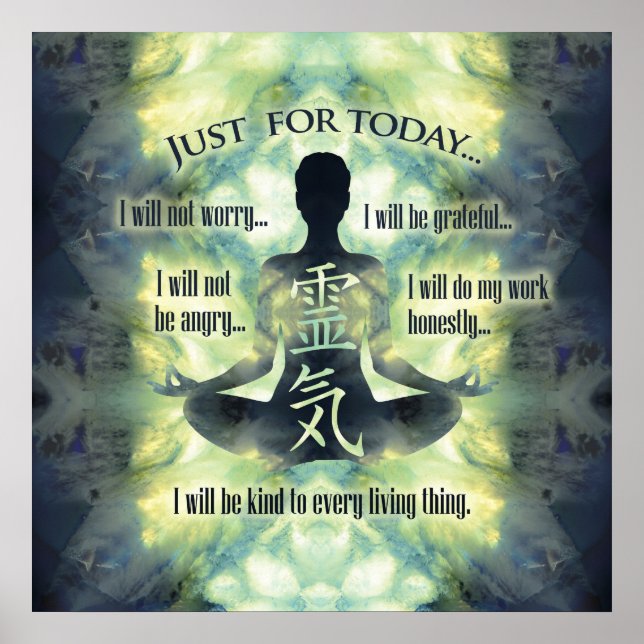 Reiki Principles - Reiki Preepts Poster (Framsidan)