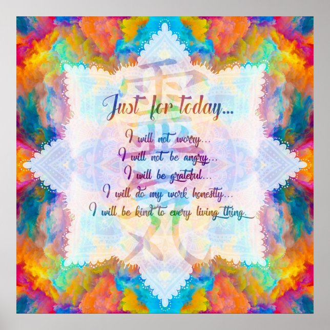 Reiki Principles - Reiki Preepts Poster (Framsidan)
