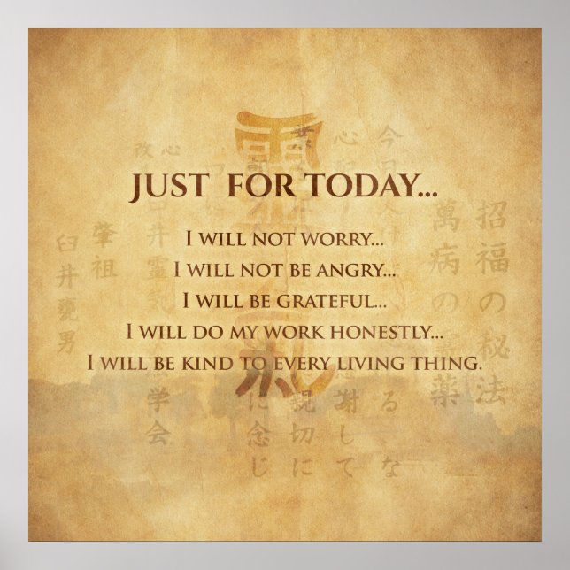 Reiki Principles - Reiki Preepts Poster (Framsidan)