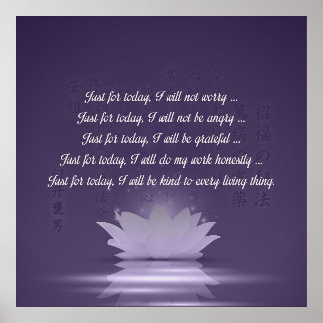 Reiki Principles - Reiki Preepts Poster (Framsidan)