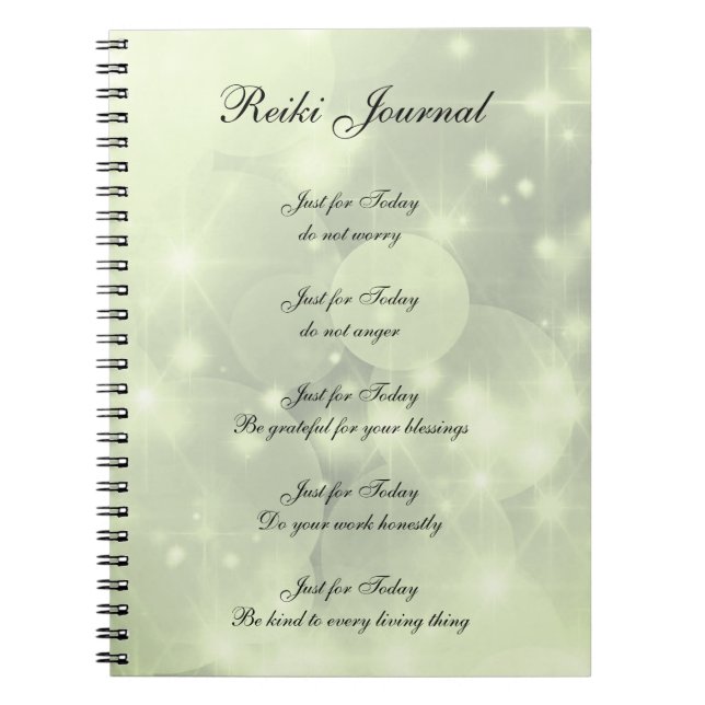 Reiki Principles sparkly design Anteckningsbok (Framsidan)
