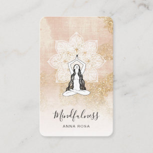 *~* Reiki QR Meditation Rosa Woman Mandala Goddess Visitkort