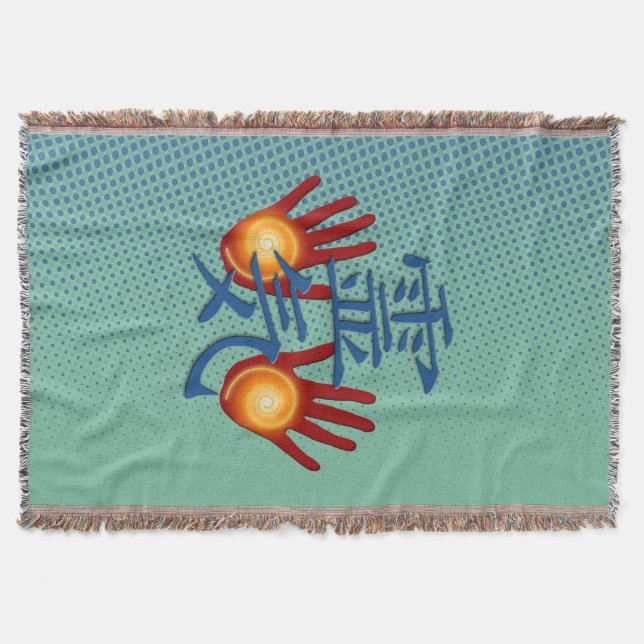 REIKI räcker energi + din bakgrund Filt (Framsidan)