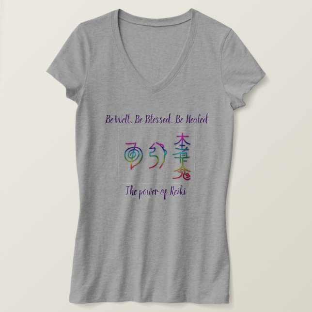 Reiki Shirt, var välsignad, läs T Shirt (Design framsida)
