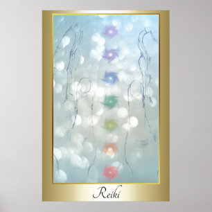 Reiki som läker händerdesign poster