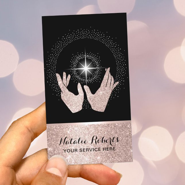 Reiki Spa Ro Guld Healing Händer Massage Therapy Visitkort (Skapare uppladdad)