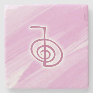 Reiki Symbol Cho Ku Rei rosa Marble Stone Underläg Stenunderlägg