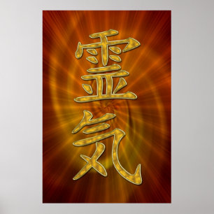 REIKI-symbol guld + shine Poster